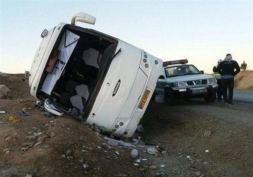 تصادف اتوبوس حامل زائران عراقی در سمنان