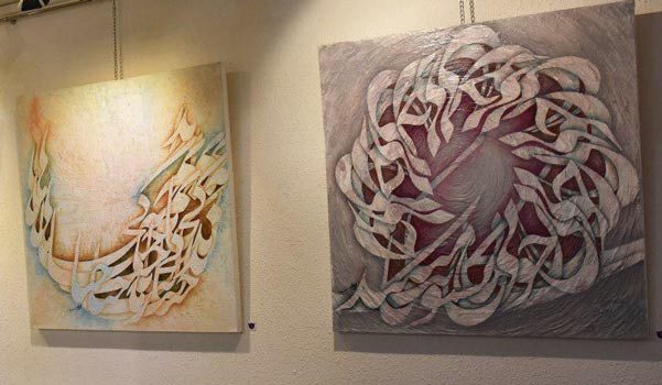 حضور هنرمند سمنانی در نمایشگاه نقاشی خط کشور انگلیس