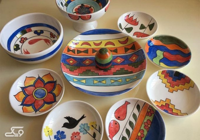 طراحی خاص و زیبا روی سفال