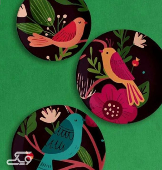 کار هنری روی بشقاب دیواری